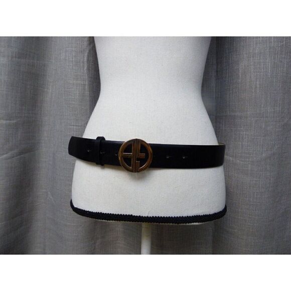 Giani Bernini Women's Signature-Buckle Panel Belt, Black - Picture 4 of 8